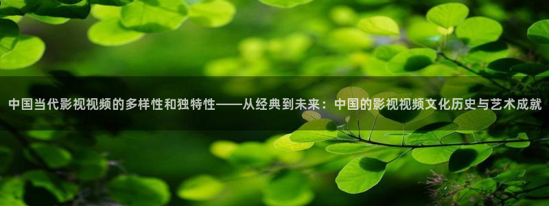 神马琪琪电影院：中国当代影视视频的多样性和独特性——从经典到未来：中国的影视视频文化历史与艺术成就